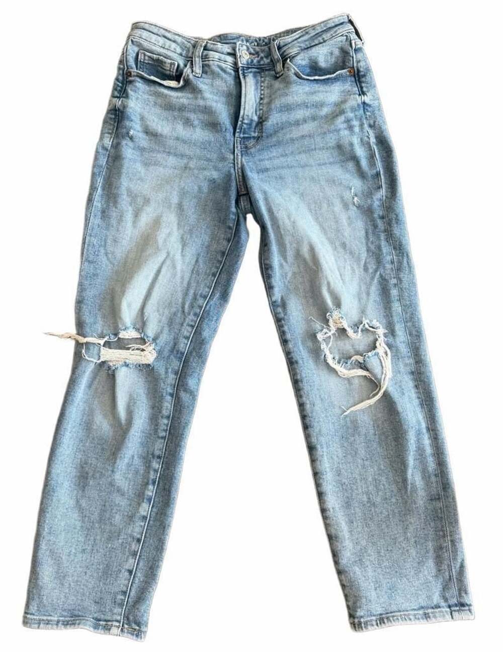 Old Navy Women's O.G. Straight High-Rise Light Wash Blue Denim Jeans Size 4